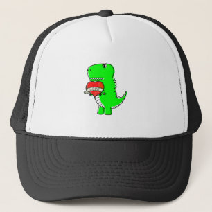 Niedlicher Valentinstag Dinosaurier Truckerkappe