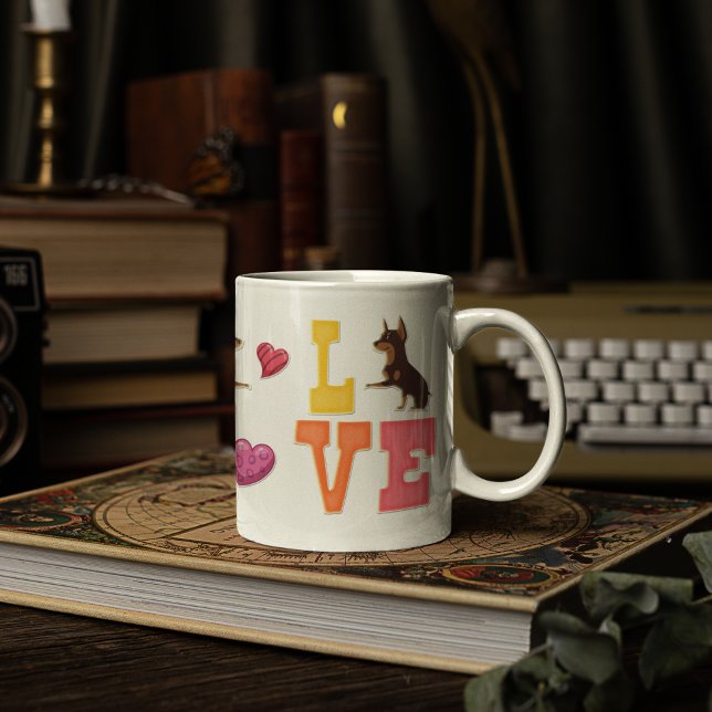 Niedlicher Valentinstag Doberman Dog Lover Kaffeetasse (Von Creator hochgeladen)