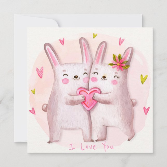 Niedlicher Valentinstag Feiertagskarte (Vorderseite)