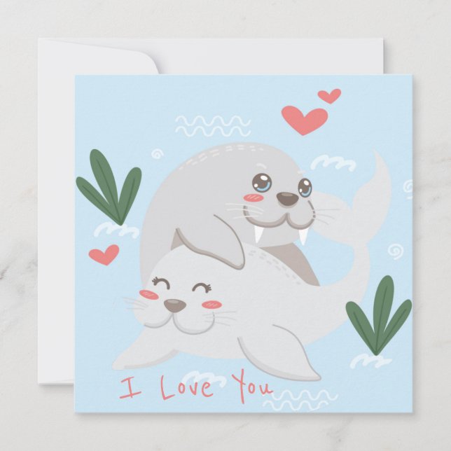 Niedlicher Valentinstag Feiertagskarte (Vorderseite)