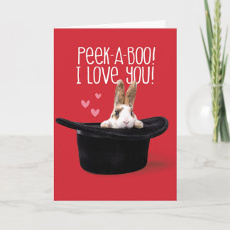 Niedlicher Valentinstag Flüchtige Blick-A-Boo I Li Feiertagskarte