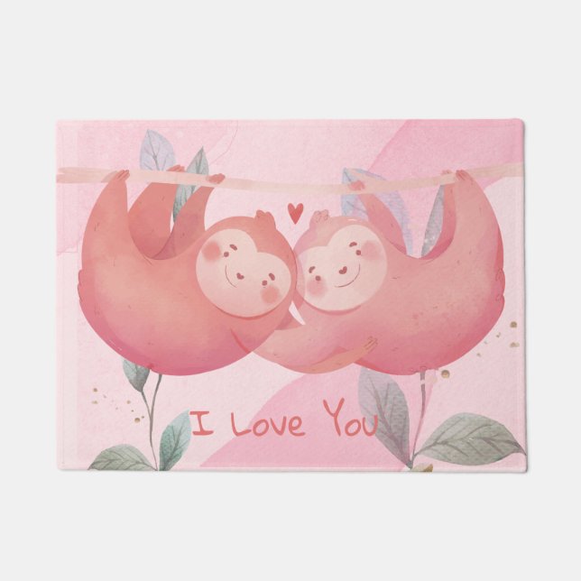 Niedlicher Valentinstag Fußmatte (Vorderseite)