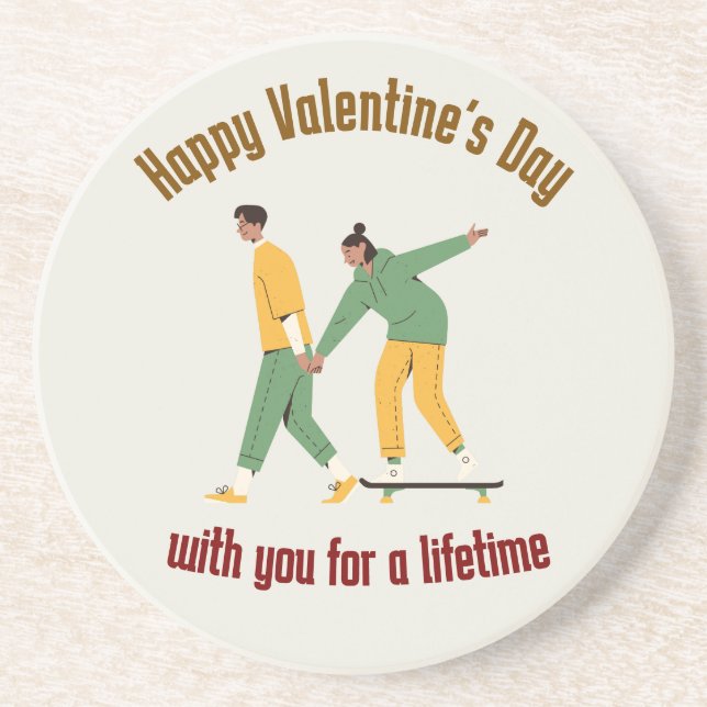 Niedlicher Valentinstag Getränkeuntersetzer (Vorne)