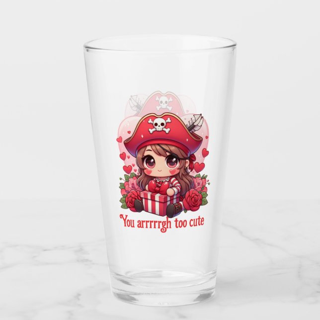 Niedlicher Valentinstag Glas (Vorderseite)