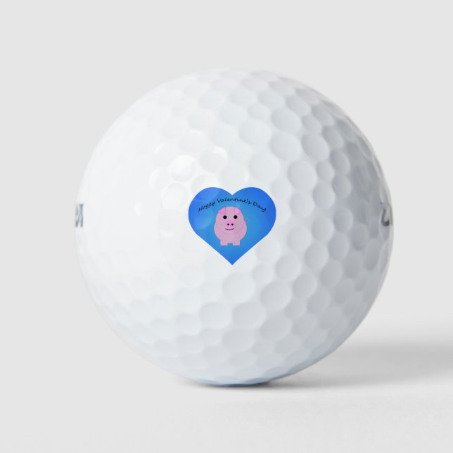 Niedlicher Valentinstag Golfball (Vorderseite)