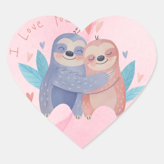 Niedlicher Valentinstag Herz-Aufkleber (Vorderseite)