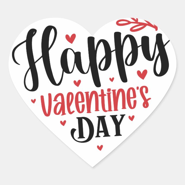 Niedlicher Valentinstag Herz-Aufkleber (Vorderseite)