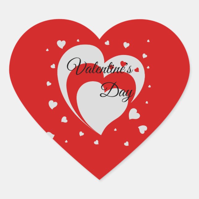 Niedlicher Valentinstag Herz-Aufkleber (Vorderseite)