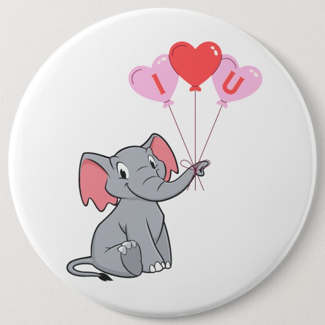 niedlicher Valentinstag I Liebe Herz Button (Vorderseite)