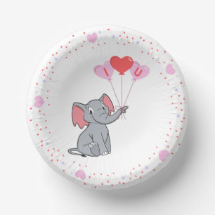 niedlicher Valentinstag I Liebe Herz Pappteller