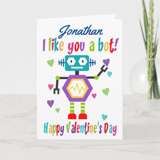 Niedlicher Valentinstag Karte (Vorderseite)