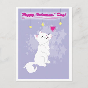 Niedlicher Valentinstag Kitty Feiertagspostkarte