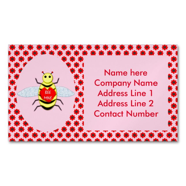 Niedlicher Valentinstag Magnetische Visitenkarte (Vorderseite)