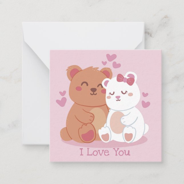 Niedlicher Valentinstag Mitteilungskarte (Vorderseite)