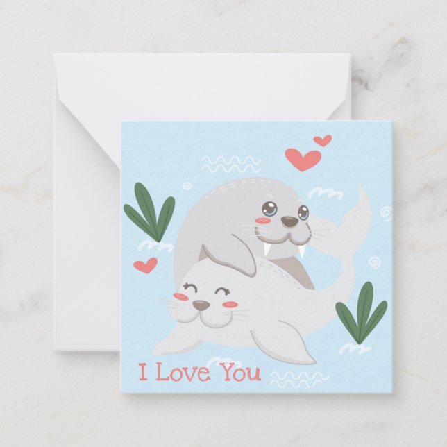 Niedlicher Valentinstag Mitteilungskarte (Vorderseite)