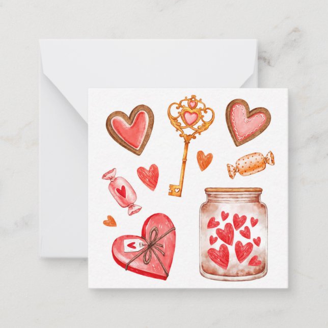 Niedlicher Valentinstag Mitteilungskarte (Vorderseite)