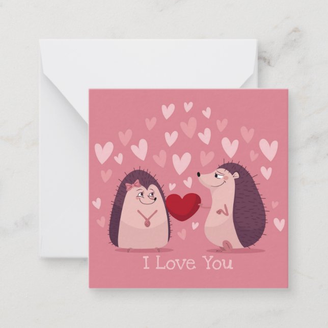 Niedlicher Valentinstag Mitteilungskarte (Vorderseite)