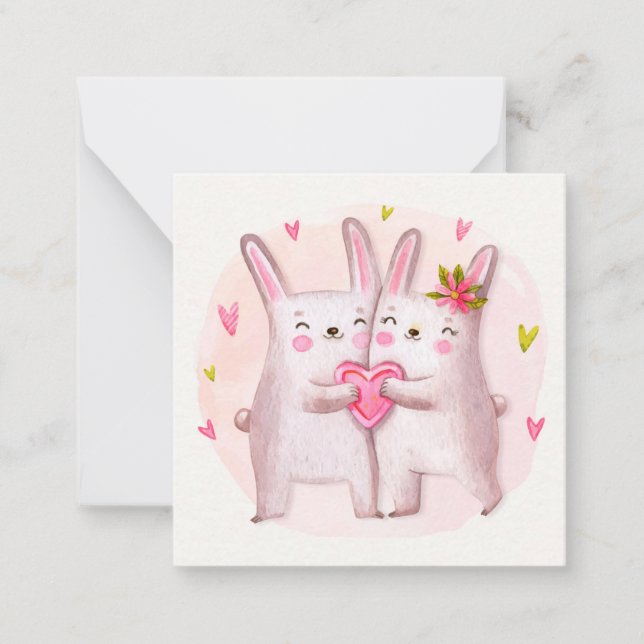 Niedlicher Valentinstag Mitteilungskarte (Vorderseite)