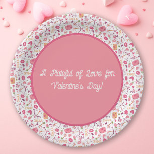 Niedlicher Valentinstag Pappteller