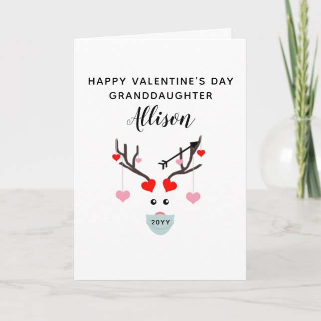 Niedlicher Valentinstag Personalisiert Feiertagskarte (Vorderseite)