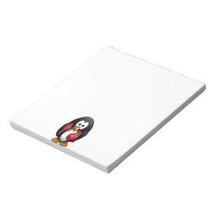Niedlicher Valentinstag Pinguin Sonniger Cartoon Notizblock