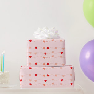 Niedlicher Valentinstag Rosa Rote Herzen rot anmut Geschenkpapier
