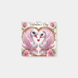 Niedlicher Valentinstag Rosa Schwänze nach der App Post-it Klebezettel