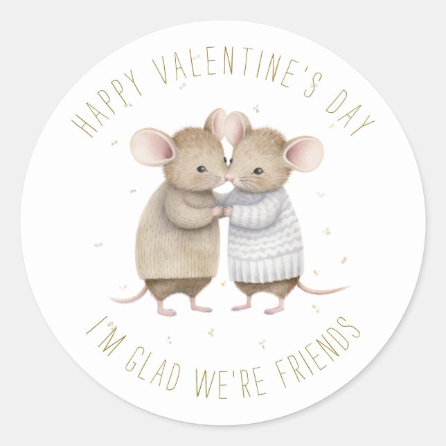 Niedlicher Valentinstag Runder Aufkleber (Vorderseite)