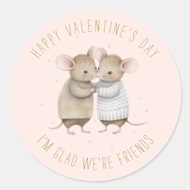 Niedlicher Valentinstag Runder Aufkleber (Vorderseite)
