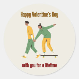 Niedlicher Valentinstag Runder Aufkleber