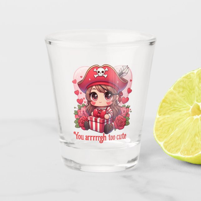 Niedlicher Valentinstag Schnapsglas (Vorderseite)