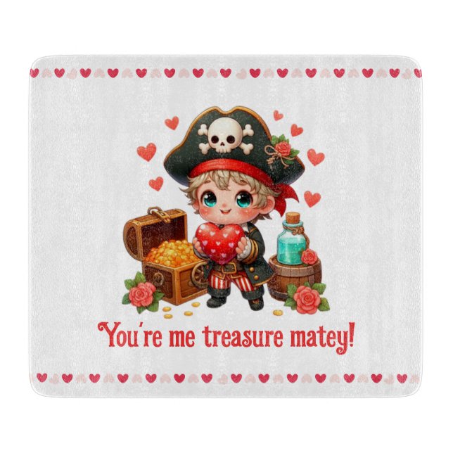 Niedlicher Valentinstag Schneidebrett (Vorderseite)