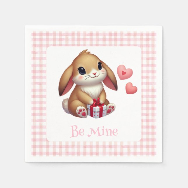 Niedlicher Valentinstag Serviette (Vorderseite)