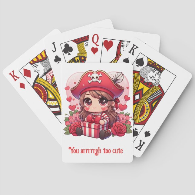Niedlicher Valentinstag Spielkarten (Rückseite)