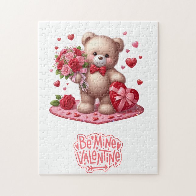Niedlicher Valentinstag Teddybär (Vertikal)