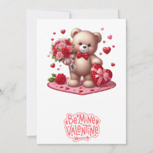 Niedlicher Valentinstag Teddybär Feiertagskarte