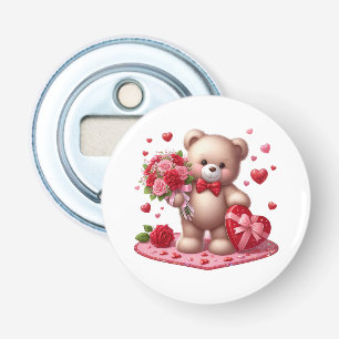 Niedlicher Valentinstag Teddybär Flaschenöffner