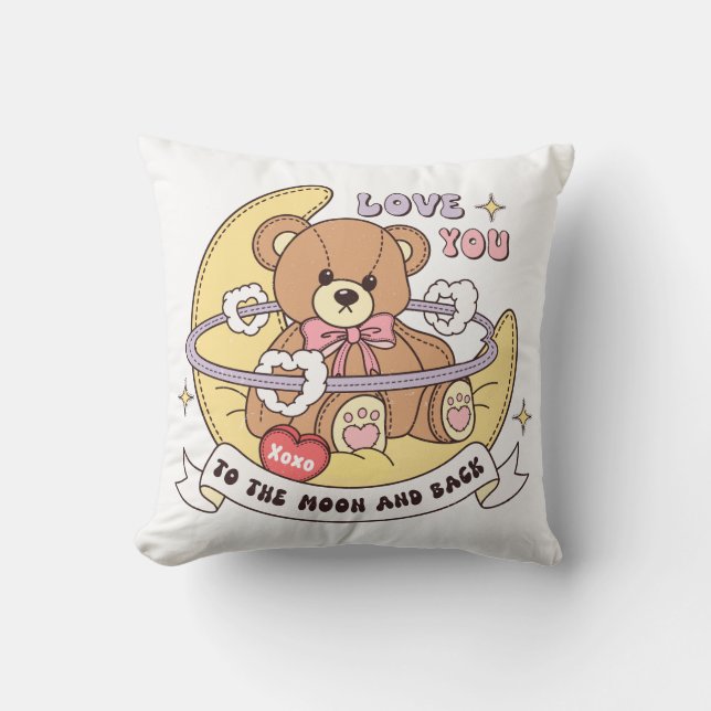 Niedlicher Valentinstag Teddybär Kissen (Vorderseite)