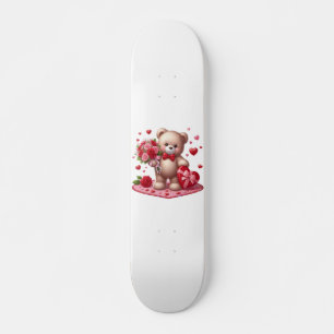 Niedlicher Valentinstag Teddybär Skateboard