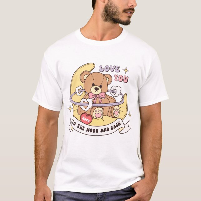 Niedlicher Valentinstag Teddybär T-Shirt (Vorderseite)