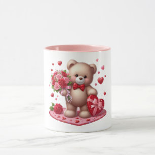 Niedlicher Valentinstag Teddybär Tasse