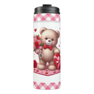 Niedlicher Valentinstag Teddybär Thermosbecher