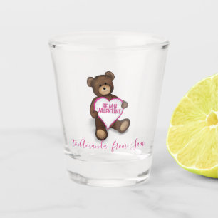 Niedlicher Valentinstag Teddybär Whimsical Schnapsglas