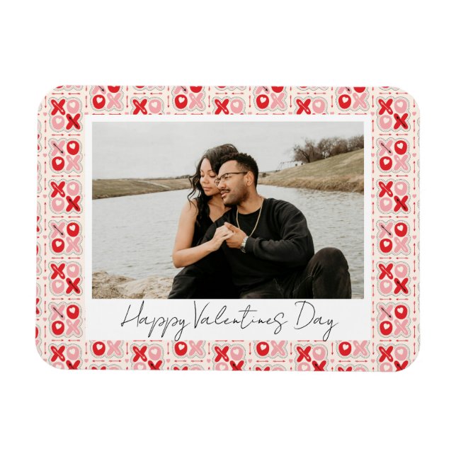 Niedlicher Valentinstag XOXO | Paare Foto Magnet (Horizontal)