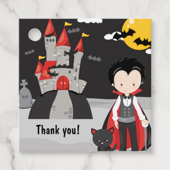 Niedlicher Vampire Boy Halloween Kinder Spooky Geb Geschenkanhänger (Vorderseite)