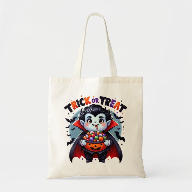 Niedlicher Vampire Candy Collector Trick oder Trea Tragetasche (Vorne)