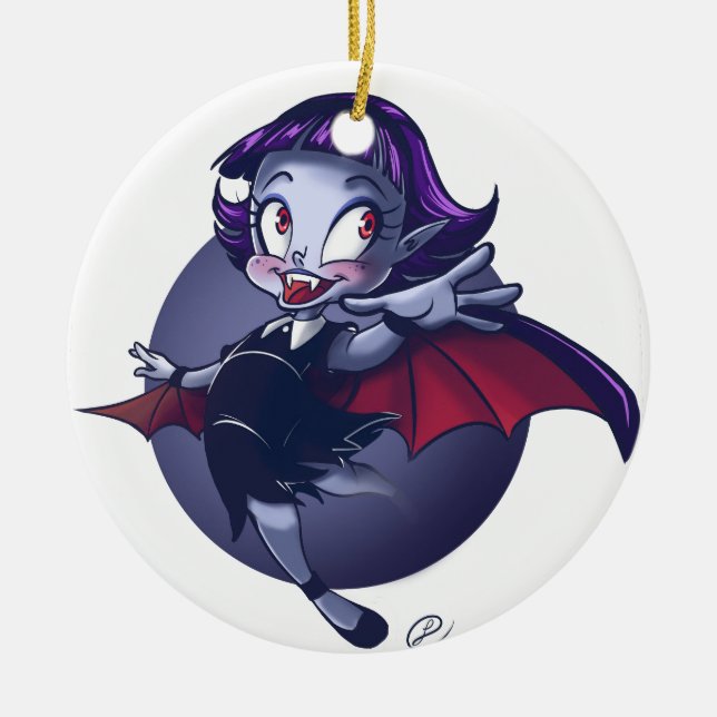 Niedlicher Vampire Keramikornament (Vorne)