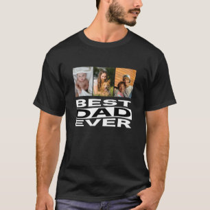 Niedlicher Vater Tag Bester Vater je 3 Foto T-Shirt
