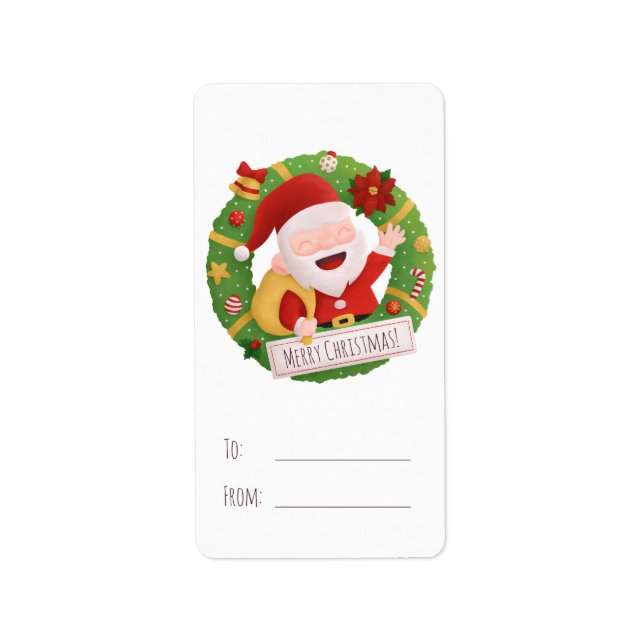 Niedlicher Vater Weihnachten Weihnachtsgeschenke L Adressaufkleber (Vorne)
