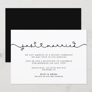 Niedlicher verbindender Schriftart Nur verheiratet Einladung
